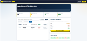 Smart Appointment Platform Administrative Dashboard View