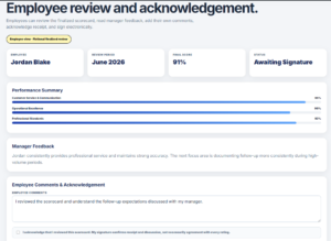 Employee Scorecard System Employee Review Demo